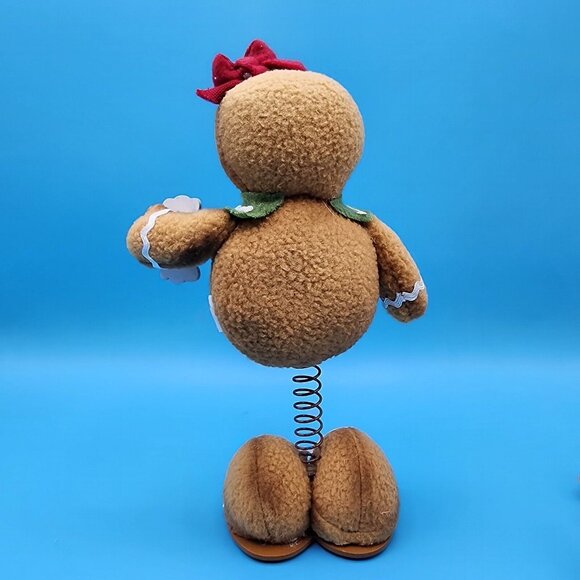 Gingerbread Girl w/ Peppermint Candy Christmas Tabletop Decor Spring Base Plush - Picture 4 of 8